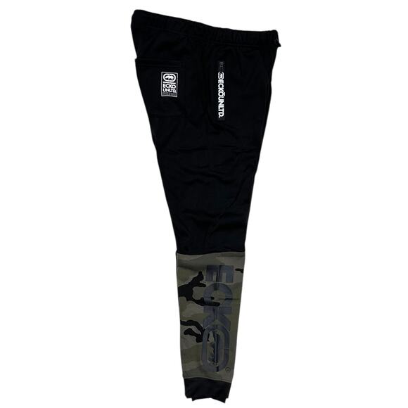 Ecko Unltd Men's Sweatpants Puff Print Colorblock Fleece Jogger in Black Camo - Picture 2 of 4